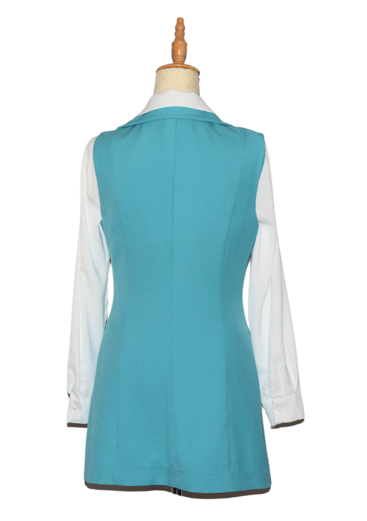 Sleeveless Blazer - Fountain Blue