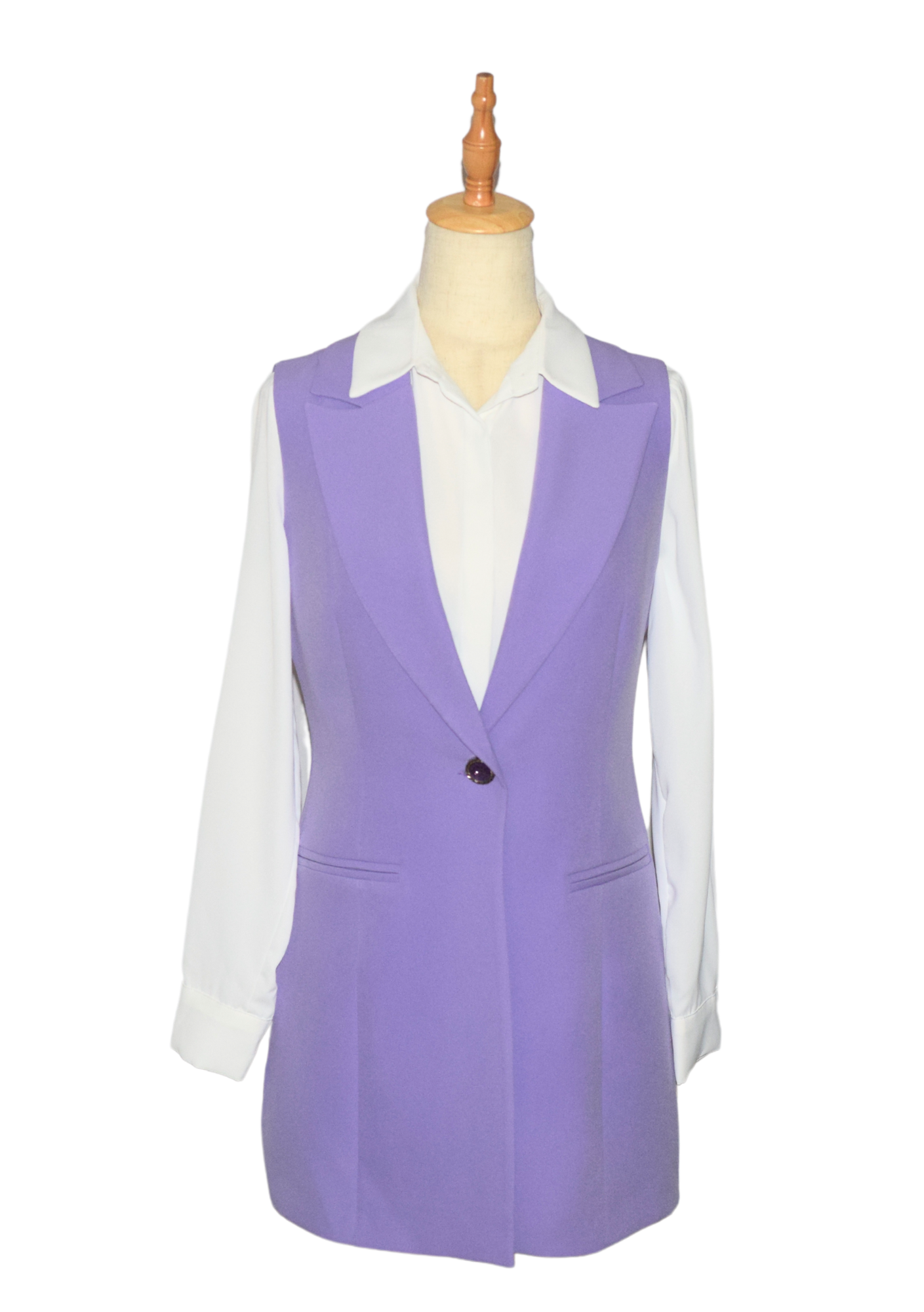 Sleeveless Blazer - Lilac