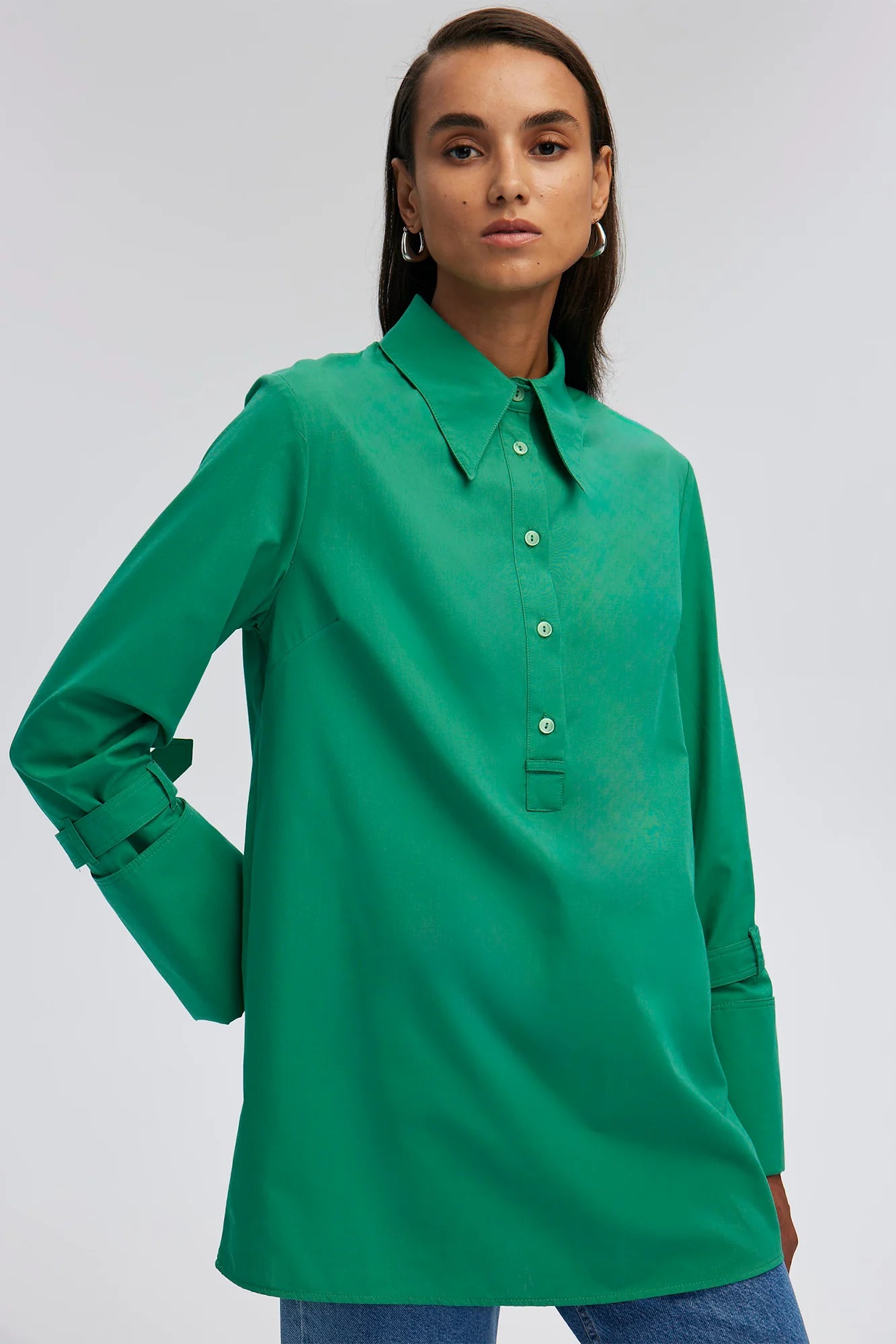 Sleeve Belt Shirt - Green