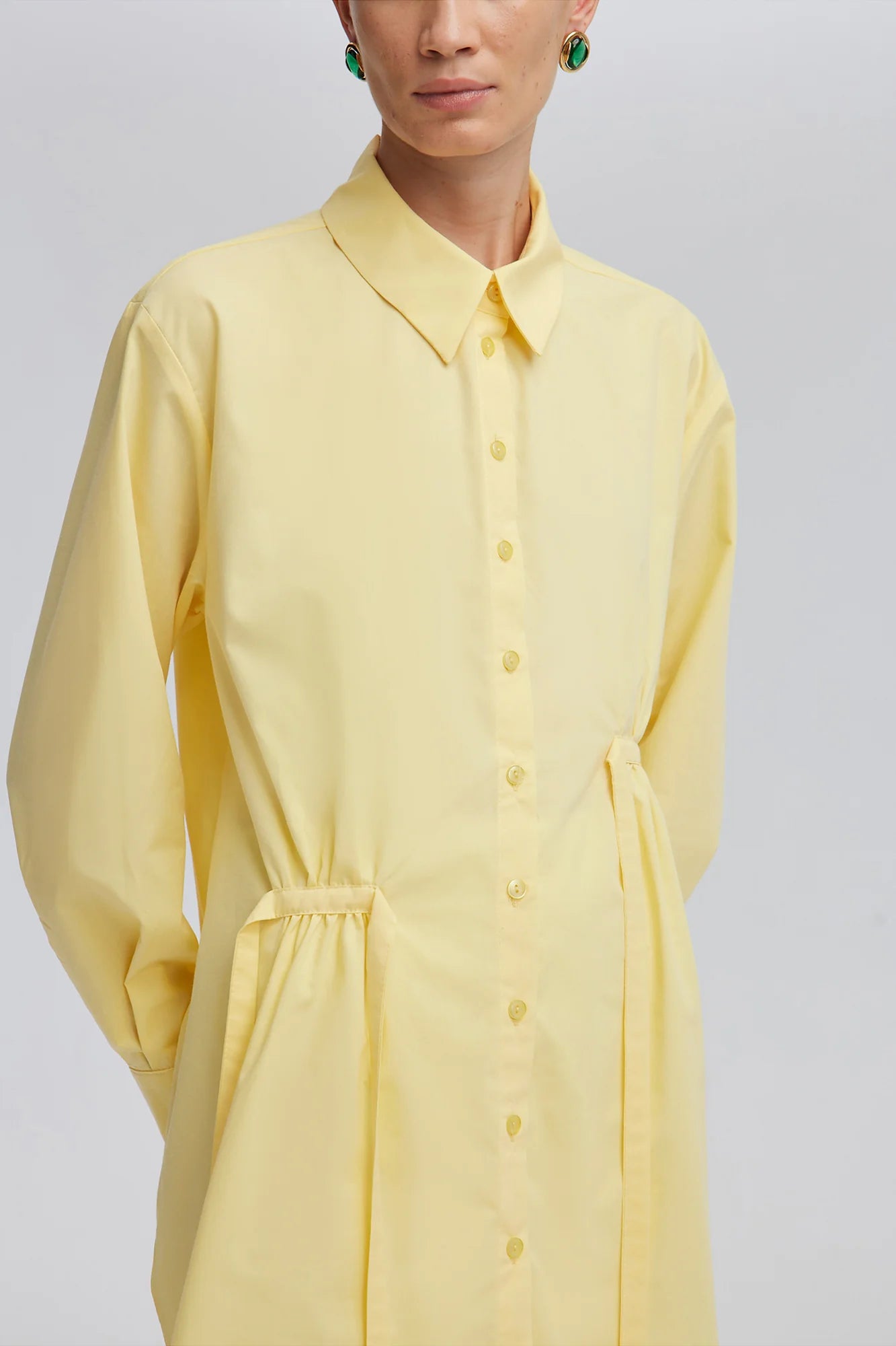 Button Down Detailed Shirt - Yellow