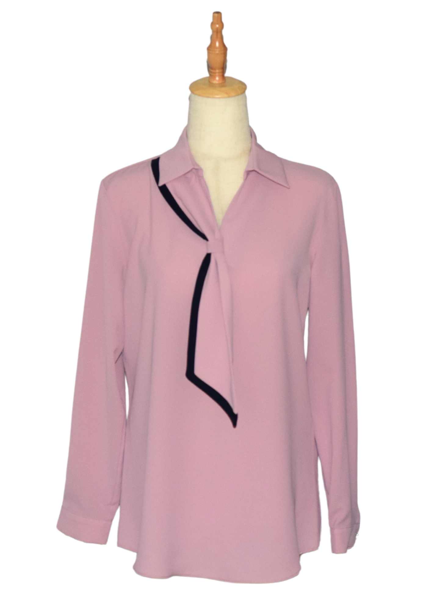 Collar Tie Blouse - Dusty Pink