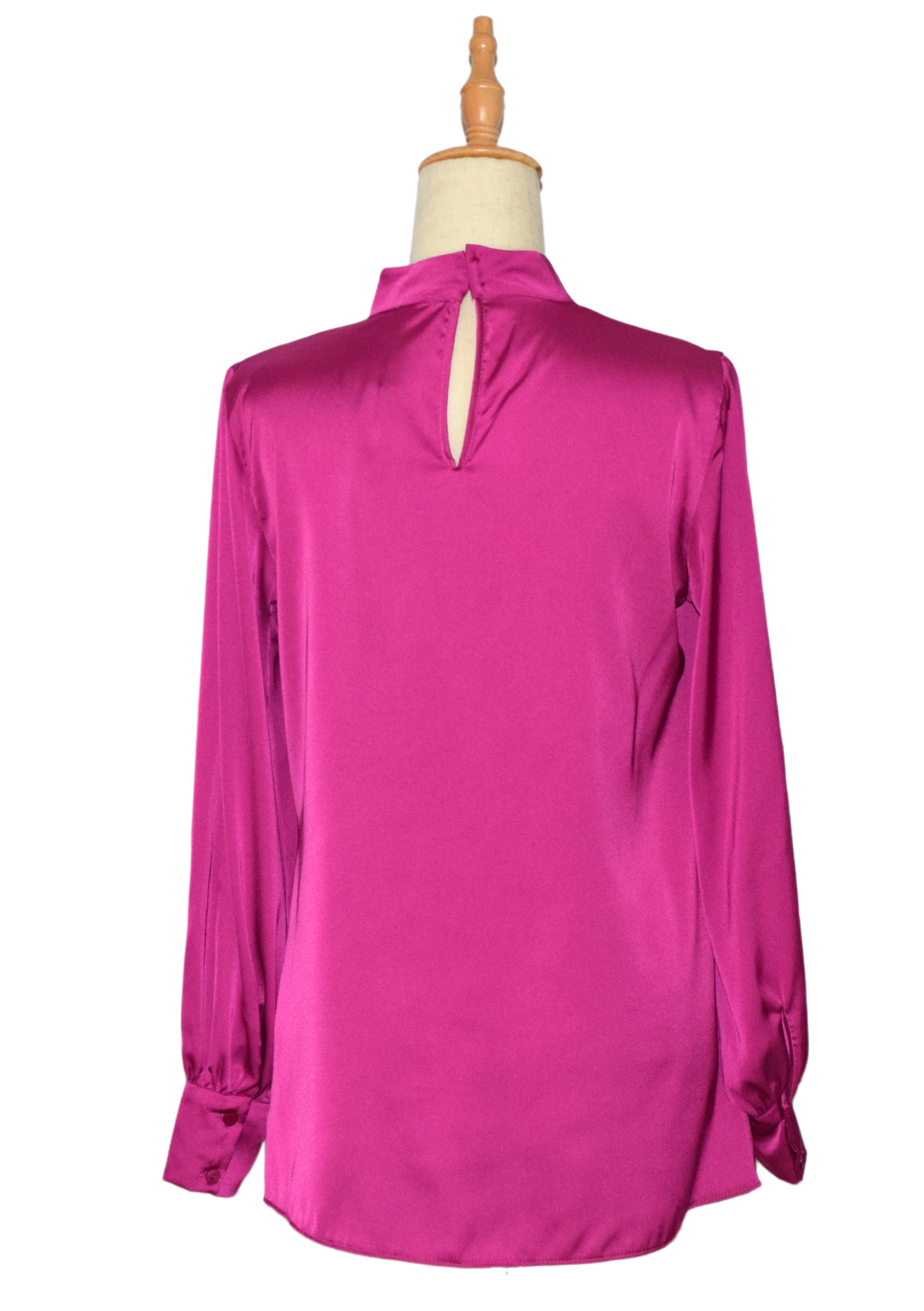 Collar Detailed Satin Blouse - Pink