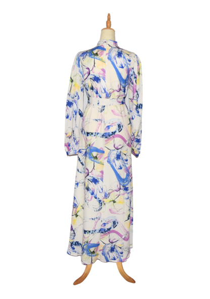 Linen Blend Printed Dress