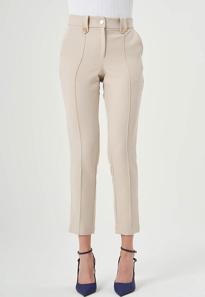 Buttoned Trousers - Beige