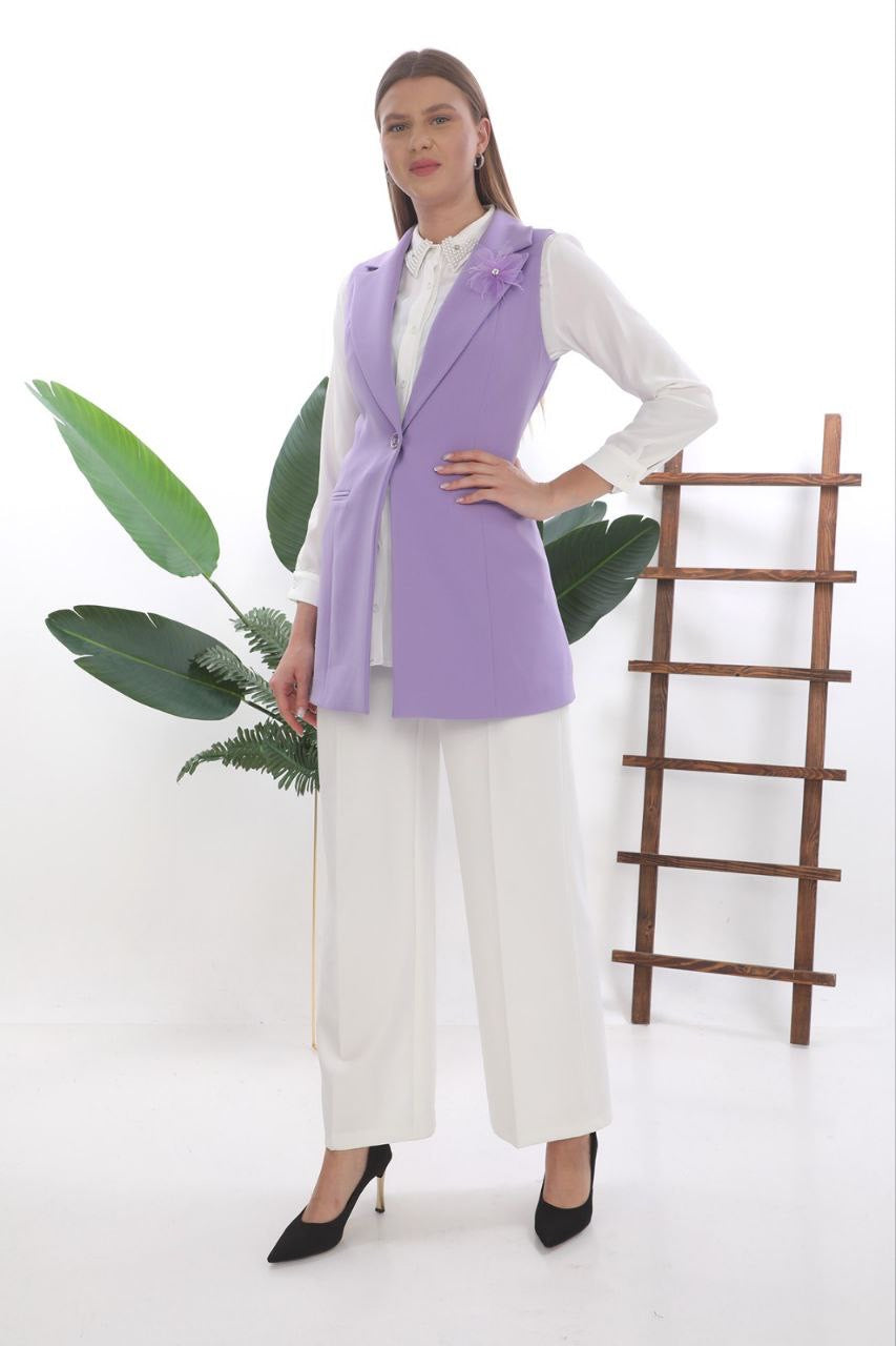 Sleeveless Blazer - Lilac