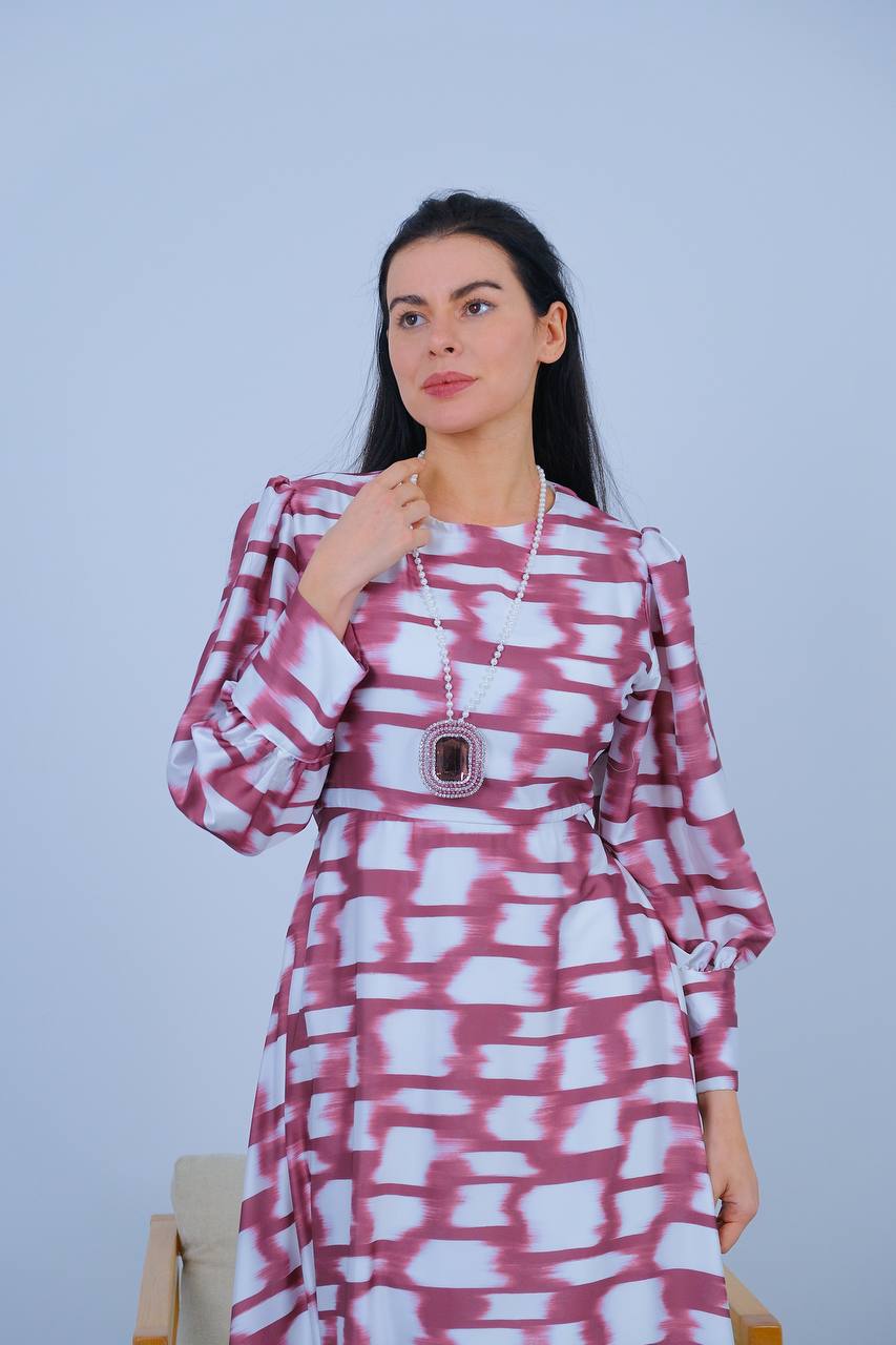 Geometric Print Dress - Blush