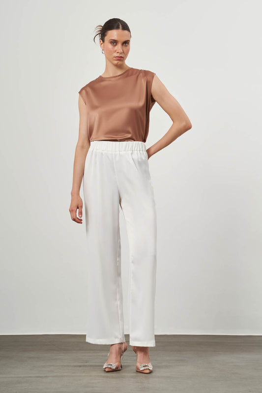 Loose Leg Pants - White