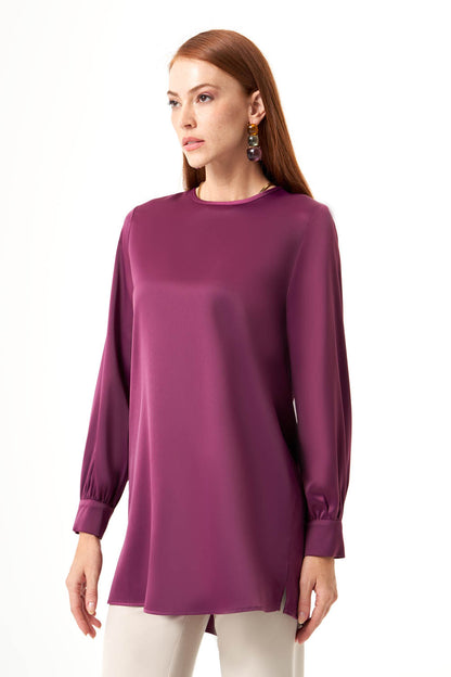 Satin Tunic - Plum