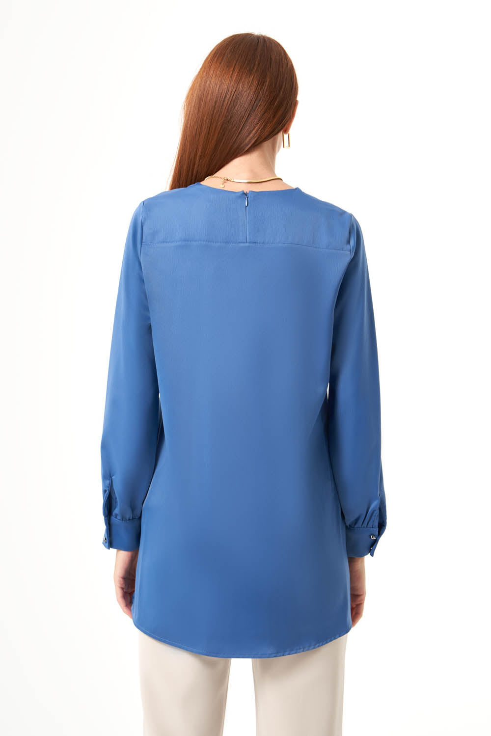 Satin Tunic - Dusty Blue