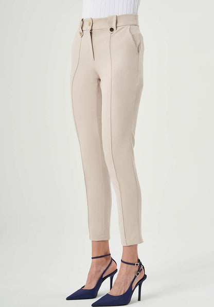 Buttoned Trousers - Beige